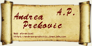 Andrea Preković vizit kartica